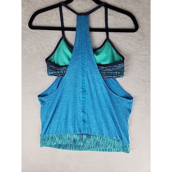 Nike Women's Sz Medium Tankini Racerback Tank Top Built-in Sports Bra Athleisure - Picture 5 of 11